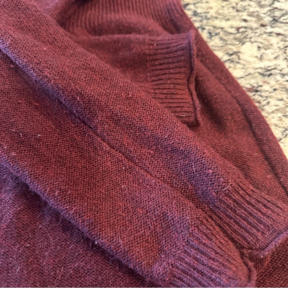 Title Nine Merino Wool Blend Hooded Sweater Dress Size S Burgundy J17 - Picture 6 of 9